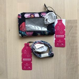 Vera Bradley Zip ID Case and Lanyard in ReActive Garden Picnic
